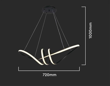 Lampa wisząca Bend II czarna 24W 3000K designerska lampa LED o finezyjnej formie w nowoczesnym stylu idealne dopełnienie salonu lub sypialni