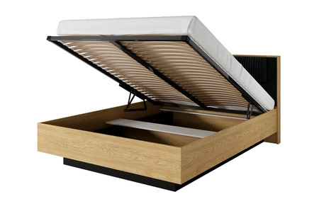 Zestaw mebli do sypialni Baltic dąb baltic / czarny stylowy design komplet mebli do sypialni dekoracyjne ryflowania metalowe uchwyty