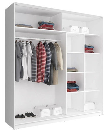 Szafa przesuwna Tilava 200 cm dąb sonoma nowoczesna szafa idealna do garderoby sypialni lub przedpokoju