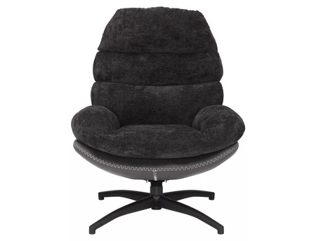 Fotel Giselle czarny / czarna ekoskóra funkcjonalny oraz nowoczesny fotel obrotowy z metalowymi nogami komfortowy podczas wypoczynku