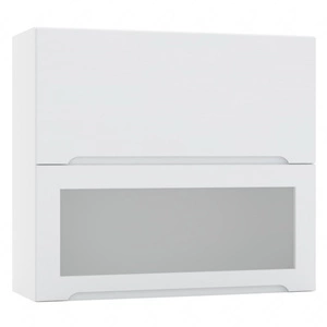 Szafka kuchenna wisząca Zova WS80GRF/2 SD biały / jasny szary szafka z przeszkleniem z frontami otwieranymi do góry frezowane uchwyty