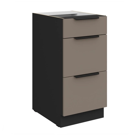 Szafka kuchenna stojąca z szufladami Fiuggi Bl 40 D 3S BB odporna na uszkodzenia wykończenie frontów w technologii anti fingerprint