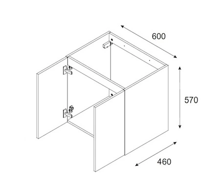 Szafka pod umywalkę Luxor 60 cm dąb olejowany / beżowy nowoczesny design szafka odporna na działanie wilgoci ozdobne ryflowane fronty