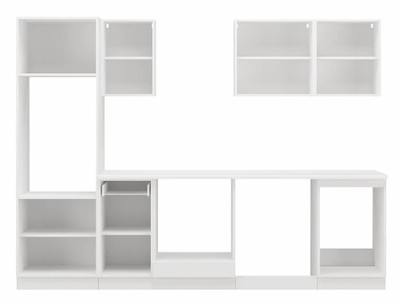 Zestaw mebli kuchennych z blatem Toni 270 cm biały / dąb artisan komplet kuchenny doskonale prezentuje się w klasycznych wnętrzach