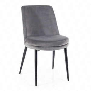 Krzesło tapicerowane Kayla szare nowoczesne oraz funkcjonalne krzesło do jadalni z metalowymi nogami