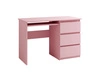 Biurko z szufladami Simple 110 cm pudrowy róż funkcjonalny mebel do pokoju dziewczęcego prosta konstrukcja