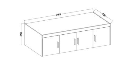 Nadstawka do szafy Rene 176 cm beż piaskowy funkcjonalna szafka powiększy miejsce do przechowywania obuwia ubrań i dodatków