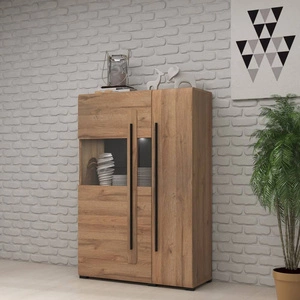 Witryna szeroka Tulsa 90 cm dąb grandson nietuzinkowe i praktyczne rozwiązanie idealna do wnętrz w stylu nowoczesnym i klasycznym