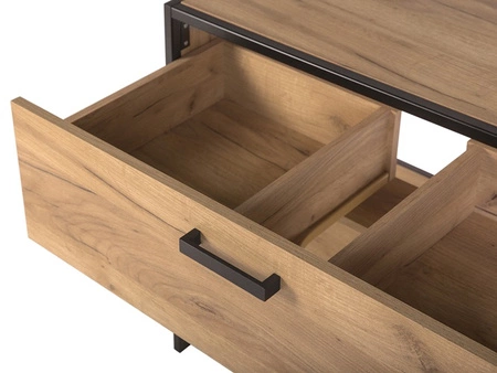 Szafka pod umywalkę nablatową Brooklin 70 cm dąb craft złoty funkcjonalna szafka do łazienki z szufladą poręczny uchwyt na ręcznik