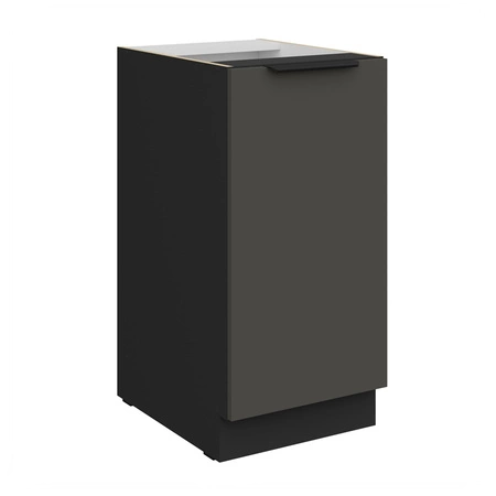 Zestaw mebli kuchennych Aversa Bl 390 cm stylowe szafki kuchenne z frontami wykonanymi w technologii anti fingerprint metalowe uchwyty