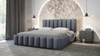 Łóżko tapicerowane Foggo 160x200 szare stylowe łóżko z pojemnikiem na pościel wygodny zagłówek zachwyca eleganckim designem