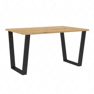Stół Woburn 138x90 cm dąb artisan / czarny prosta forma mebla wzbogacona o stylowe czarne nogi w stylu loftowym blat odporny na rozlanie cieczy