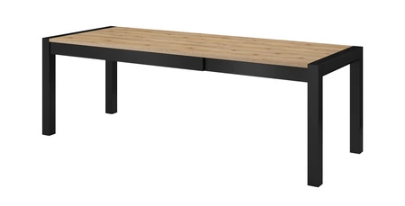 Stół rozkładany Aktiv 90x160-200-240 cm dąb taurus / czarny klasyczna forma doskonała propozycja do jadalni odporny blat