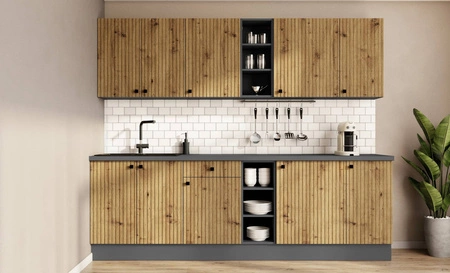 Słupek kuchenny Antri 60 DK-215 2F lamelowe fronty szafka odporna na działanie wilgoci i uszkodzenia