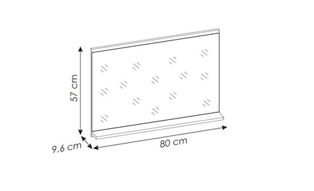 Lustro łazienkowe Nova 80 cm dąb coast evoke klasyczne lustro z półką o prostej konstrukcji optycznie powiększy i rozjaśni przestrzeń