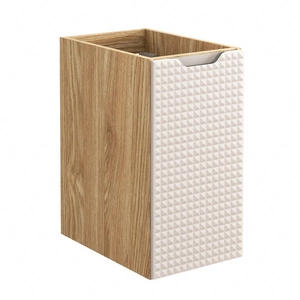 Szafka łazienkowa wisząca Luxor 30 cm dąb olejowany / beżowy stylowa szafka z trójwymiarowym ryflowaniem na froncie frezowany uchwyt