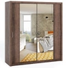 Szafa przesuwna z lustrem Rico 200 cm dąb monastery funkcjonalny mebel w stylu klasycznym szafa dedykowana do sypialni lub przedpokoju