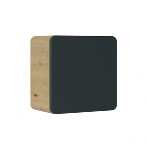 Szafka łazienkowa wisząca Aruba 35 cm dąb craft złoty / czarny szafka do łazienki o nietuzinkowym charakterze zaoblone krawędzie