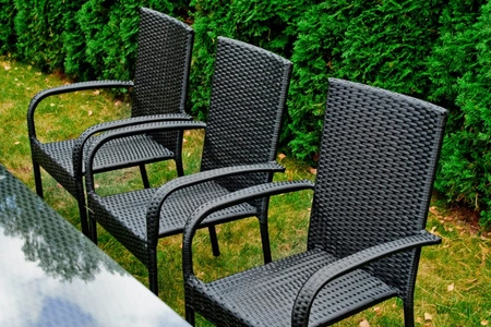 Zestaw mebli ogrodowych Sottile czarny duży zestaw mebli technorattanowych wygodna konstrukcja doskonała ozdoba każdego ogrodu