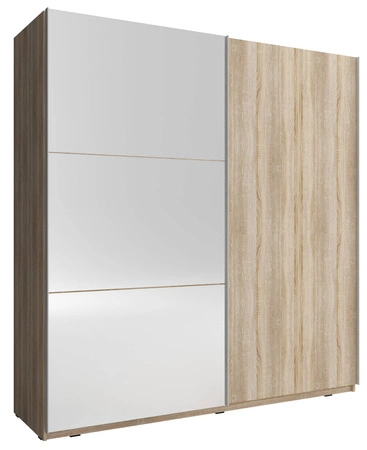 Szafa przesuwna Gaja 200 cm dąb sonoma nowoczesna szafa idealna do garderoby sypialni lub przedpokoju