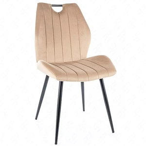 Krzesło tapicerowane Arco 43x51 cm beżowe nowoczesne oraz funkcjonalne krzesło z metalowymi nogami
