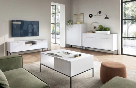 Zestaw mebli Lovro biały nowoczesny design meblościanka do salonu lub pokoju dziennego