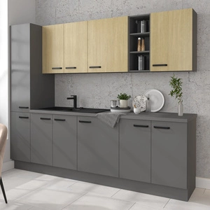 Zestaw mebli kuchennych Chevron / Verdi 260 cm stylowe szafki kuchenne doskonale prezentujące się w nowoczesnych aranżacjach