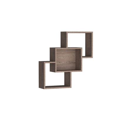 Półka Dallas 77 cm dąb truflowy oryginalny design praktyczna półka na ścianę do salonu jadalni lub pokoju dziennego
