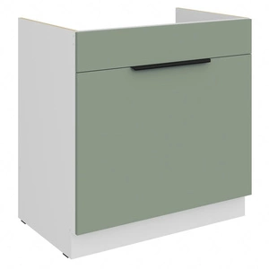 Szafka kuchenna pod zlewozmywak z szufladą Treviso Wh 80 ZL 1S BB fronty szafki kuchennej wykończone w technologii anti fingerprint