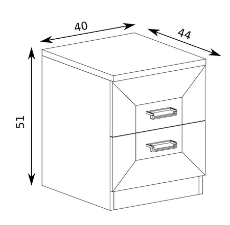 Szafka nocna Tade dąb lefkas elegancki styl szafka z szufladami wzbogacona o metalowe złote uchywty idealna szafka nocna do sypialni