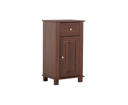 Zestaw mebli łazienkowych Retro brązowy eleganckie drewniane szafki do łazienki w stylu klasycznym metalowe srebrne uchwyty