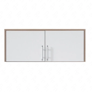 Nadstawka do szafy Caspe 100 cm dąb sonoma jasny / biała nowoczesny design wykończenie ABS oraz aluminiowe uchwyty