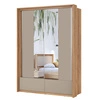 Szafa przesuwna Impressio 159 cm dąb mauvella / ciemny beżowy pojemna szafa z lustrem świetnie sprawdzi się w pomieszczeniach o każdej wielkości