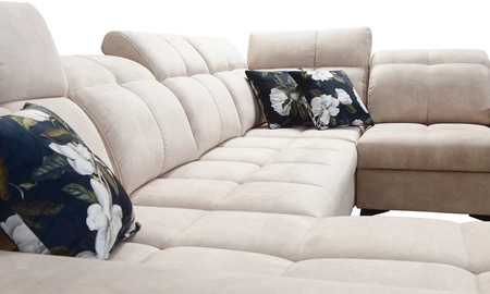 Narożnik z funkcją spania Buffalo X szary popiel lewostronny funkcjonalny i komfortowy narożnik do pokoju z pojemnikami na pościel