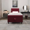 Łóżko kontynentalne Melba 90x200 bordowe w nowoczesnym skandynawskim stylu z tapicerowanym zagłówkiem łóżko z pojemnikiem