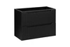 Szafka pod umywalkę Nova 80 cm czarna designerska szafka z ryflowanymi frontami i frezowanymi uchwytami pojemne szuflady