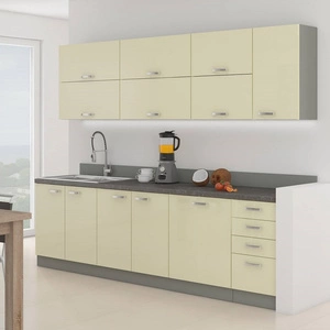 Zestaw mebli kuchennych Karmen 260 cm fronty w połysku niepowtarzalny styl szafek dopasuje się do wnętrza każdej kuchni