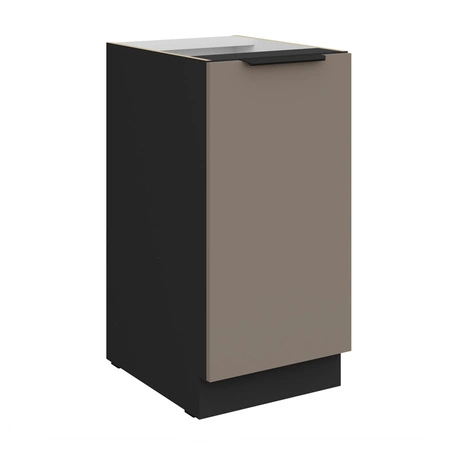 Zestaw mebli kuchennych Fiuggi Bl 390 cm stylowe szafki kuchenne z frontami wykonanymi w technologii anti fingerprint metalowe uchwyty