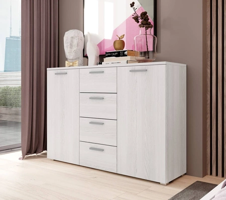 Komoda z szufladami Galaxy 132 cm abisko ash nowoczesny design idealna komoda do salonu sypialni lub biura prosta forma