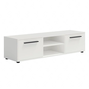 Szafka RTV Maxione 150 cm biała prosta konstrukcja szafka pod telewizor z półką minimalistyczny i uniwersalny design