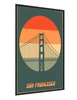 Plakat most Golden Gate 70x100 plakat w ramie precyzyjny wydruk ze stylową grafiką doskonała dekoracja do salonu lub sypialni