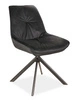 Krzesło tapicerowane Boogie I 45x53 cm czarne stylowe krzesło obrotowe z metalowymi nogami krzesło glamour