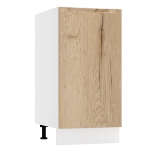 Szafka kuchenna stojąca z półką Zova D40 biały / dąb halifax szafka odporna na działanie wilgoci i uszkodzenia frezowany uchwyt
