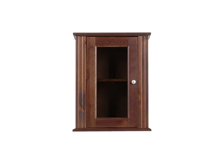 Szafka łazienkowa wisząca Retro 46 cm brązowa elegancka szafka doskonała do łazienek w stylu retro przeszklony front