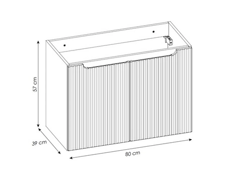 Szafka pod umywalkę Nova 80 cm biała funkcjonalna szafka do łazienki gustowne frezowane uchwyty odporność na działanie wilgoci