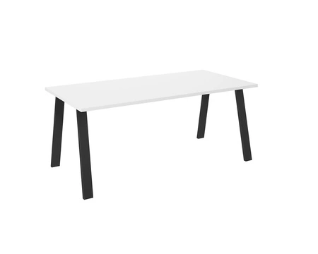 Stół Malden 185x90 cm biały / czarny prosta forma mebla wzbogacona o stylowe czarne nogi w stylu loftowym blat odporny na rozlanie cieczy