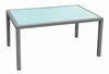 Stół ogrodowy Avvicente 90x150 cm szary elegancki design idealny stół do ogrodu lub na przestronny taras blat wykończony szkłem
