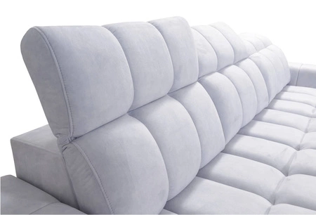 Narożnik z funkcją spania Luigi szary popiel prawostronny narożnik z dwoma pojemnikami na pościel tkanina o ciekawej strukturze