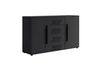 Komoda z szufladami Maxione 150 cm czarna elegancki i uniwersalny styl komody do sypialni lub salonu gustowne czarne uchwyty
