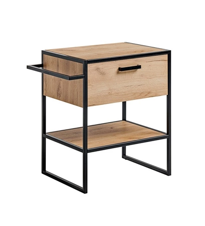 Szafka pod umywalkę nablatową Brooklin 70 cm dąb craft złoty funkcjonalna szafka do łazienki z szufladą poręczny uchwyt na ręcznik